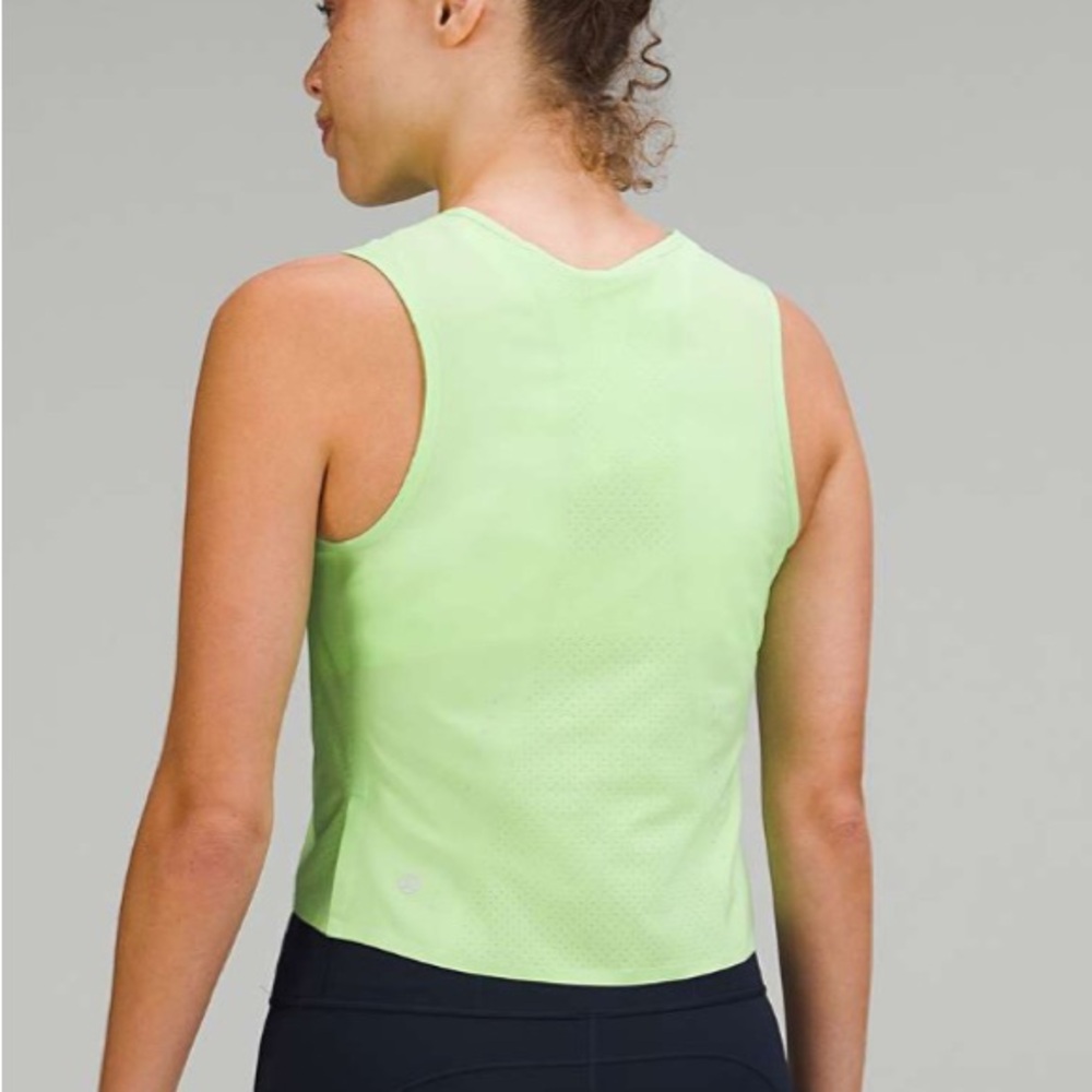 NWOT Lululemon Swift Ventilated Running Tank Top Scream Green Light Size 4